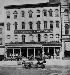 Charles Tobey Furniture and Bedding en 87-89-91 State Street, Chicago, c.1869